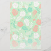 Grün- und Orangefarbenes tropisches Blattmuster Briefpapier (Vorderseite)