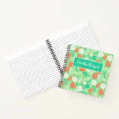 Grün- und Orangefarbenes tropisches Blattmuster Notizblock (Innenseite)