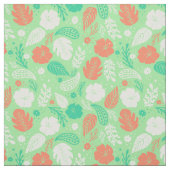 Grün- und Orangefarbenes tropisches Blattmuster Stoff (Muster)