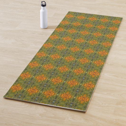 Grün- und Orangenmuster Yogamatte (Beispiel)