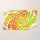 Grün- und Orangenspiraldesign Badhandtuch Set (Handtuch)