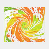 Grün- und Orangenspiraldesign Fleecedecke (Vorderseite (Horizontal))
