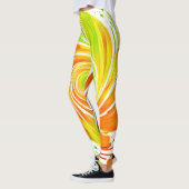 Grün- und Orangenspiraldesign Leggings (Links)