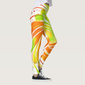 Grün- und Orangenspiraldesign Leggings (Rechts)