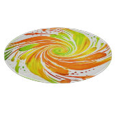 Grün- und Orangenspiraldesign Schneidebrett (Ecke)