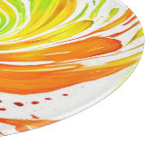 Grün- und Orangenspiraldesign Schneidebrett (Ecke)