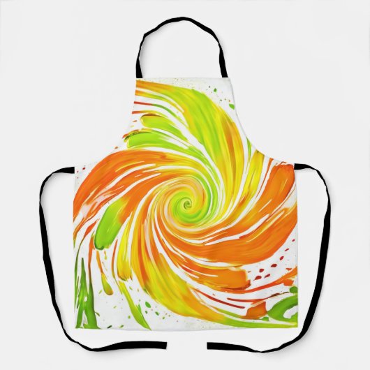 Grün- und Orangenspiraldesign Schürze (Vorderseite)