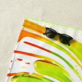 Grün- und Orangenspiraldesign Strandtuch (Beispiel)