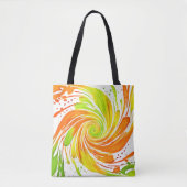 Grün- und Orangenspiraldesign Tasche (Vorderseite)