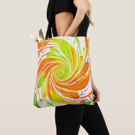 Grün- und Orangenspiraldesign Tasche