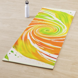 Grün- und Orangenspiraldesign Yogamatte