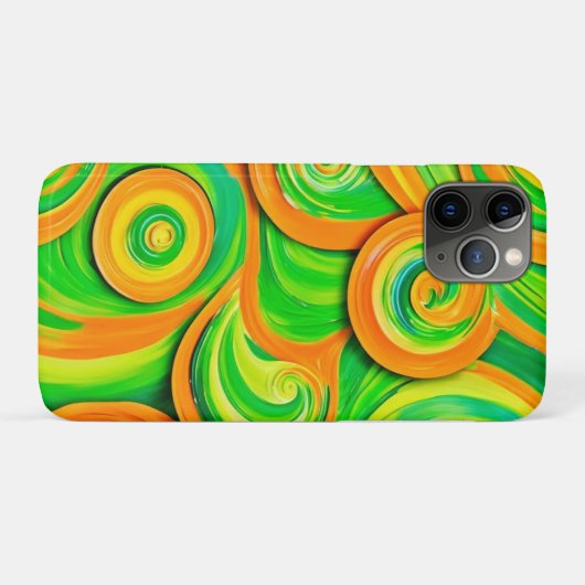 Grün- und Orangenspirale Case-Mate iPhone Hülle (Rückseite (Horizontal))