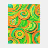 Grün- und Orangenspirale Fleecedecke (Vorderseite)