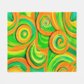 Grün- und Orangenspirale Fleecedecke (Vorderseite (Horizontal))