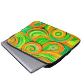 Grün- und Orangenspirale Laptopschutzhülle (Vorne Knopf)