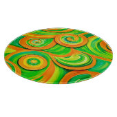 Grün- und Orangenspirale Schneidebrett (Ecke)