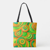 Grün- und Orangenspirale Tasche (Rückseite)