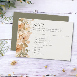 Grün- und Pfirsichhochzeit RSVP Karte