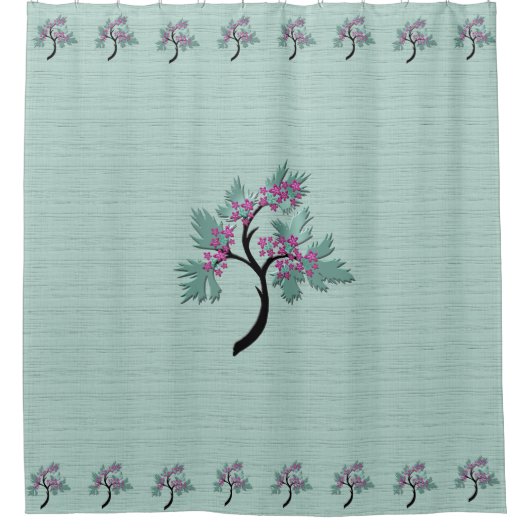 Grün und Plum Duschvorhang (Vorderseite)