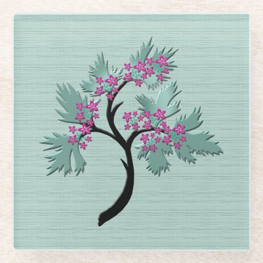 Grün und Plum Glasuntersetzer (Vorderseite)