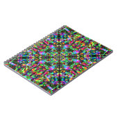 Grün und Regenbogen-Mandala-Muster Notizblock (Linke Seite)