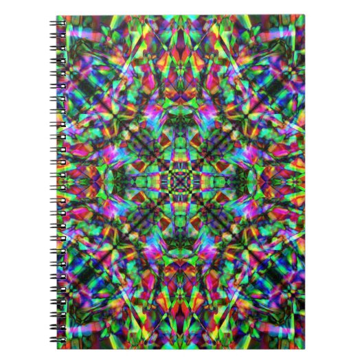 Grün und Regenbogen-Mandala-Muster Notizblock (Vorderseite)