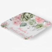 Grün und Rosa Brautparty Pappteller (Gewinkelt)