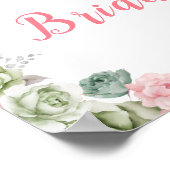 Grün und Rosa Brautparty Willkommen Poster (Ecke)
