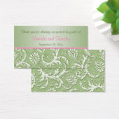 Grün und Rosa Damask Hochzeitsvorzugstempel (Schreibtisch)