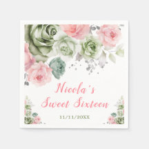 Grün und rosa, florale 16 . Geburtstag