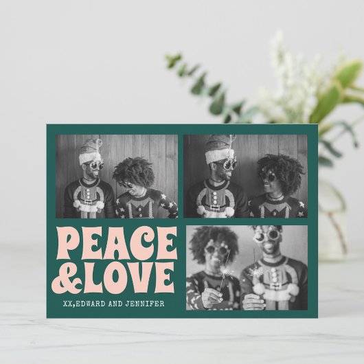 Grün und Rosa Foto für Frieden und Liebe Karte