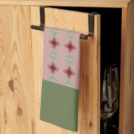 Grün und Rosa Geschirrtuch