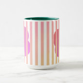 Grün und Rosa gestreifte einfache Geschenke - Zwei Tasse (Zentrum)