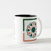 Grün und Rosa Islamischer Umrah Mubarak auf Englis Zweifarbige Tasse (VorderseiteRechts)