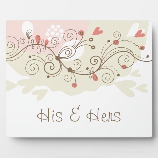 Grün-und Rosa-Locken-Valentinsgrüße Fotoplatte (Vorderseite)