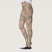 Grün und Rosa Modernes Leopardenmuster Leggings (Links)