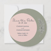 Grün und Rosa Sage Eleganter Garten Hochzeit Save The Date (Vorderseite)