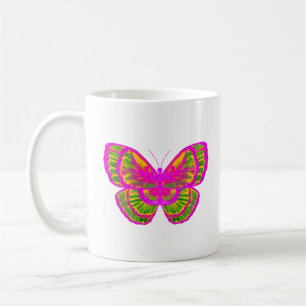 Grün und Rosa Schmetterling Kaffeetasse