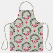 Grün und Rosa Weihnachtskranz und Kardinal Schürze (Vorderseite)