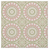 Grün und Rose Mandala Vintages Bohemisches Muster Stoff (Muster)