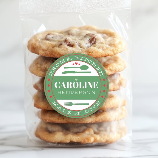 Grün und Rot aus Liebe-Food-Aufkleber Runder Aufkleber