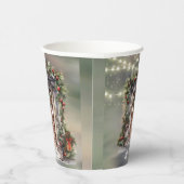 Grün und Rot Berry dekorierte Lichttür Weihnachten Pappbecher (Rechts)