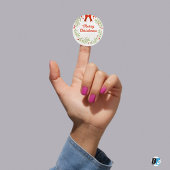 Grün und Rot feierlich frohe Weihnachten Runder Aufkleber