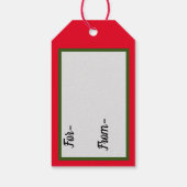 Grün und Rot für Feiertage Geschenkanhänger (Rückseite)
