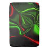 Grün und rot gekrümmte Linien über dunkelgrünem Fo Badematte (Vorderseite Vertikal)