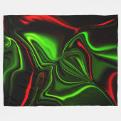 Grün und rot gekrümmte Linien über dunkelgrünem Fo Fleecedecke (Vorderseite (Horizontal))
