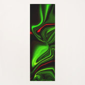 Grün und rot gekrümmte Linien über dunkelgrünem Fo Yogamatte (Vorderseite)