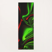 Grün und rot gekrümmte Linien über dunkelgrünem Fo Yogamatte (Rückseite)