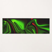 Grün und rot gekrümmte Linien über dunkelgrünem Fo Yogamatte (Vorderseite (Horizontal))