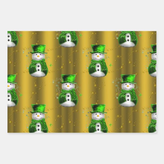 Grün und Rot Geschenkpapier Set (Vorderseite 3)